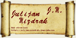 Julijan Mizdrak vizit kartica